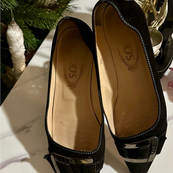 TOD’S Suede Pointed Toe Flats Size 7.5 - Picture 3 of 4